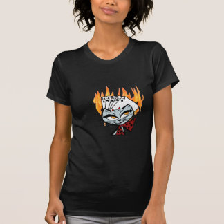 Camiseta del gato del diablo de la escalera real