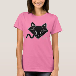Camiseta del gato del gatito del diamante negro de