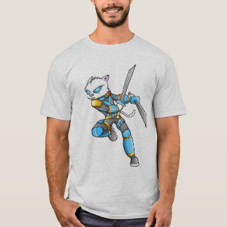 Camiseta del gato del guerrero de Ninja