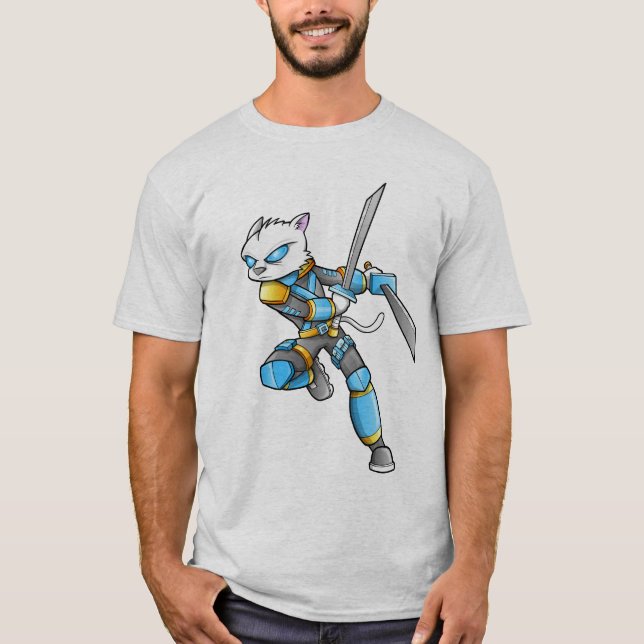 Camiseta del gato del guerrero de Ninja (Anverso)