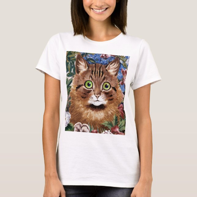 Camiseta del gato del jardín de Louis Wain del (Anverso)
