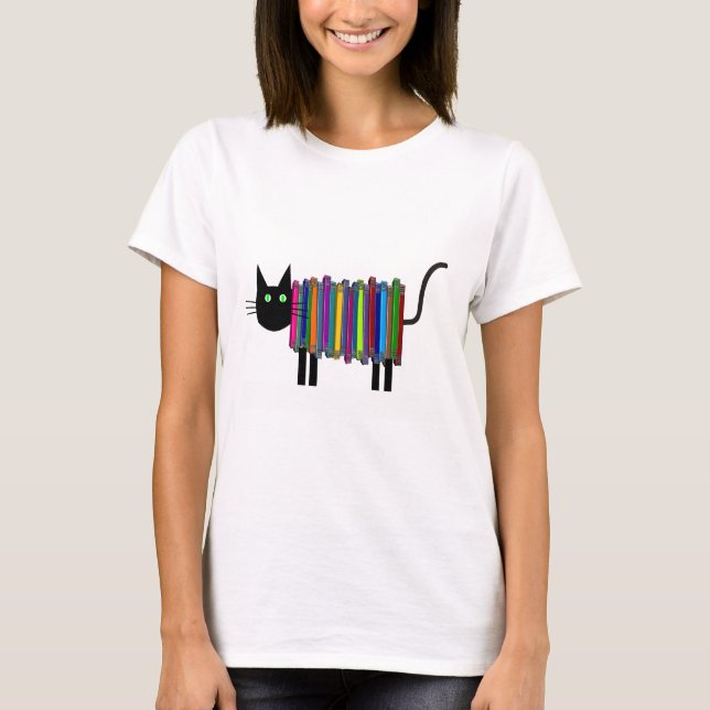 Camiseta del gato del libro (Anverso)