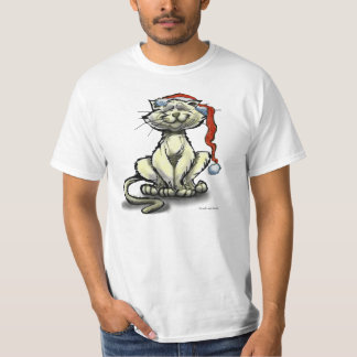 Camiseta del gato del navidad