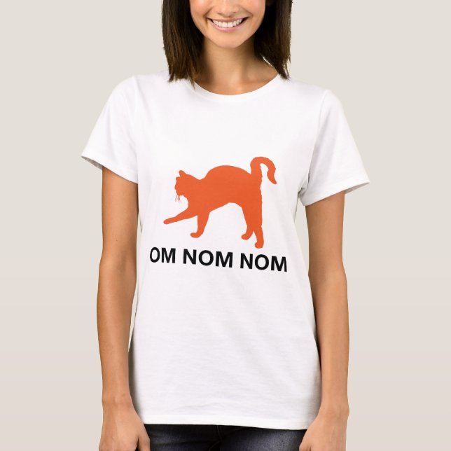camiseta del gato del nom del nom de OM (Anverso)
