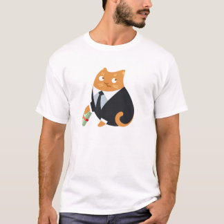 Camiseta del gato del soborno
