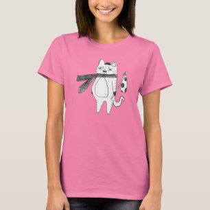 Camiseta del gato del viajero