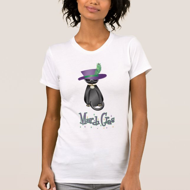 Camiseta del gato Fun Mardi Gras (Anverso)