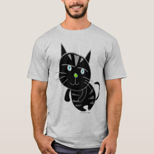Camiseta del gato negro del gatito