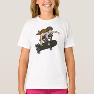 Camiseta del gráfico del chica del monopatín