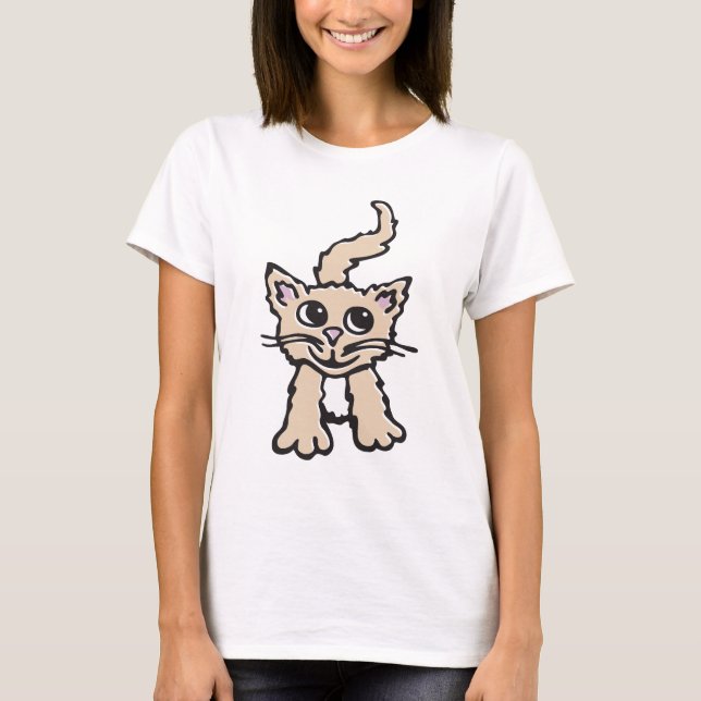Camiseta del gráfico del gatito/del gato (Anverso)