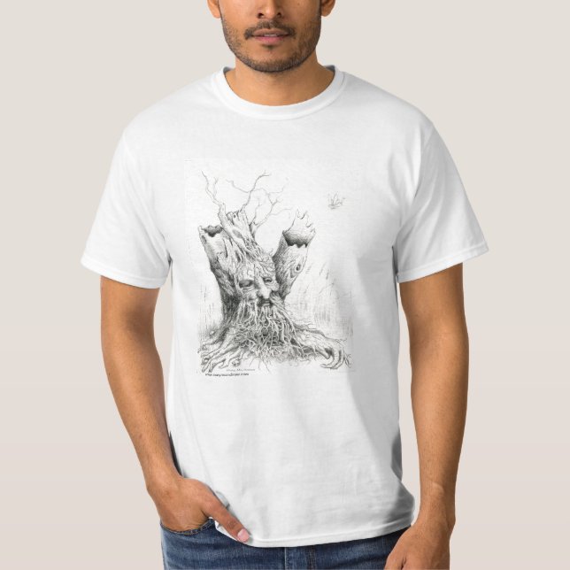 Camiseta Del "grafito del alcohol del árbol viejo hombre" (Anverso)