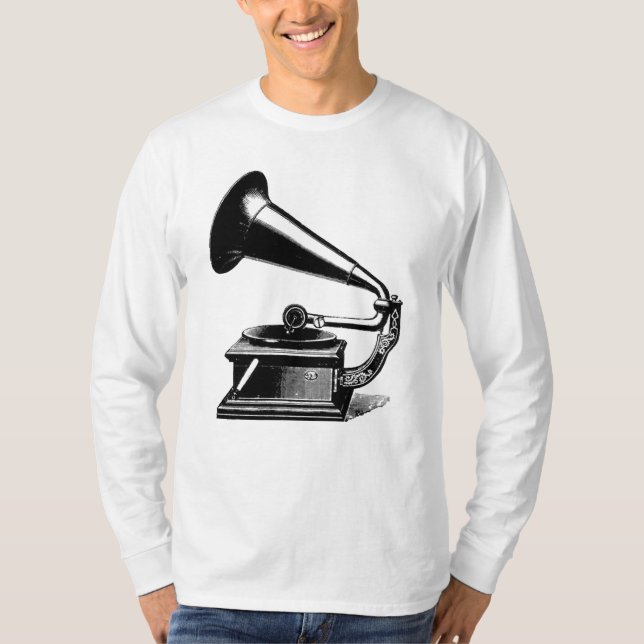 Camiseta del gramófono del vintage (Anverso)