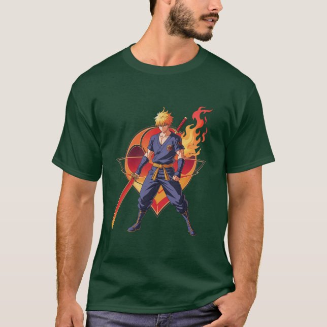 Camiseta del guerrero de la llama anime - Epic Sam (Anverso)