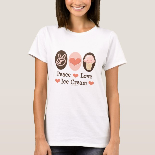 Camiseta del helado del amor de la paz (Anverso)