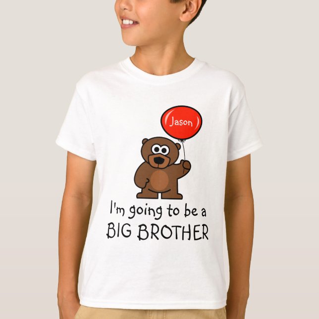 Camiseta del hermano mayor para hermanos | Oso de  (Anverso)
