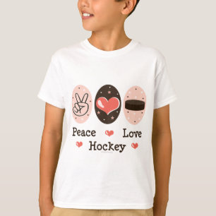 Camiseta del hockey del amor de la paz