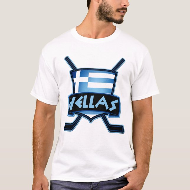 Camiseta del hockey sobre hielo de Grecia + (Anverso)