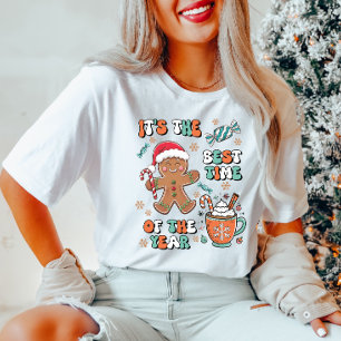 Camiseta del hombre de pan de jengibre Navidades