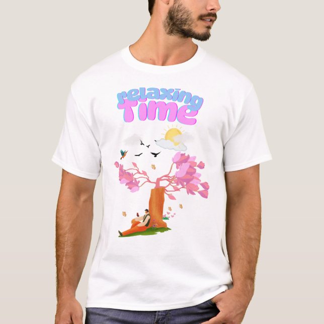 Camiseta del Hombre del Tiempo Relájese - Tranquil (Anverso)