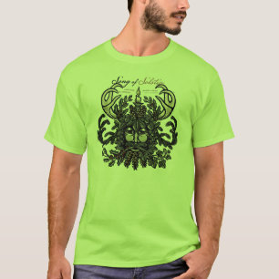 Camiseta del hombre verde del solsticio de