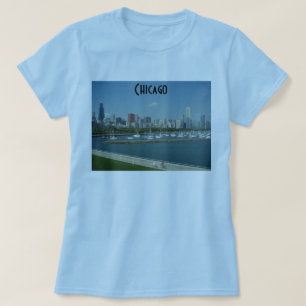 Camiseta del horizonte de Chicago de las mujeres