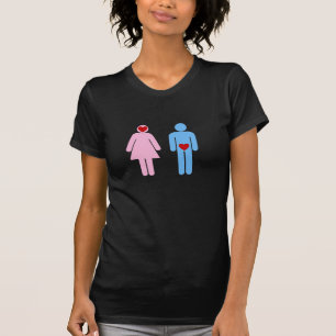 Camiseta del humor del amor de la mujer del hombre