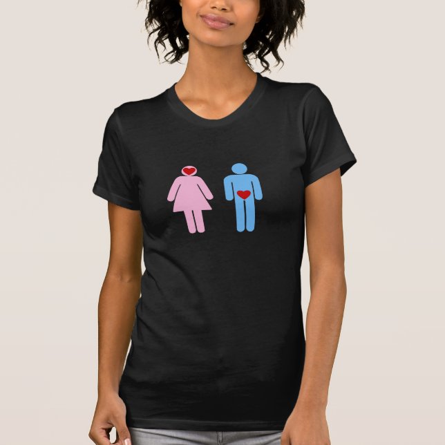 Camiseta del humor del amor de la mujer del hombre (Anverso)