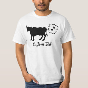 Camiseta del icono del metano de vaca