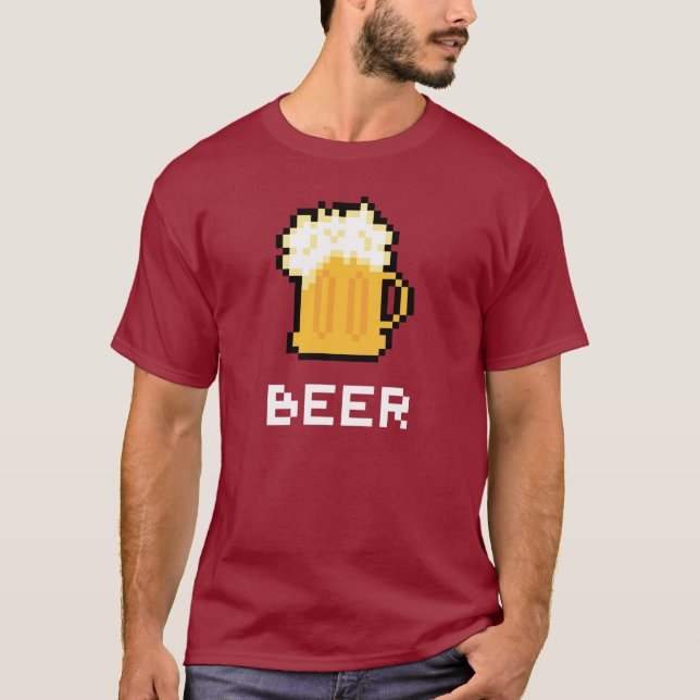 Camiseta del icono del pixel de la cerveza (Anverso)
