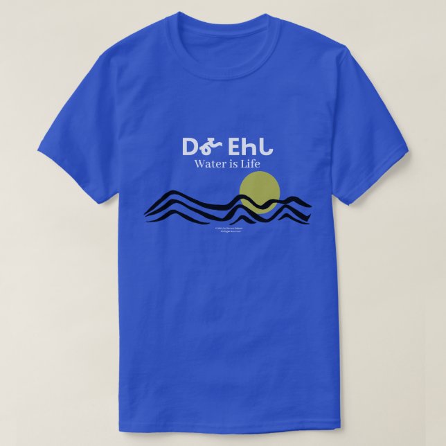 Camiseta del Idioma Cherokee Agua Es Vida (Diseño del anverso)