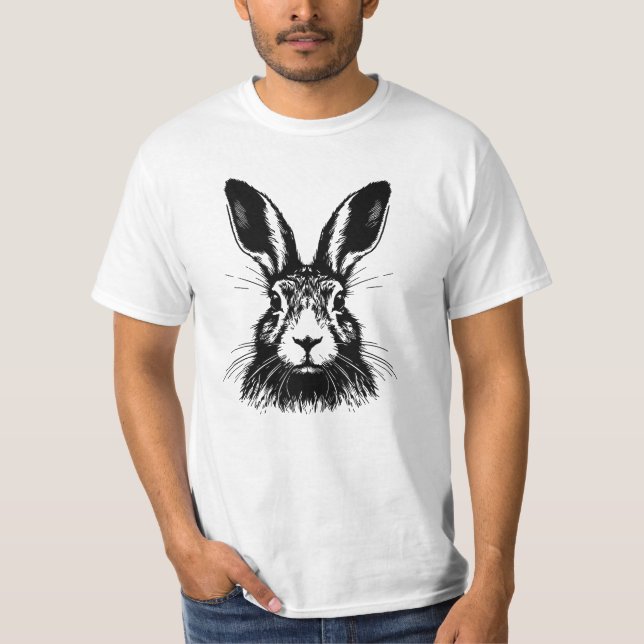 Camiseta del Ilustracion de arte Hare Face Line (Anverso)