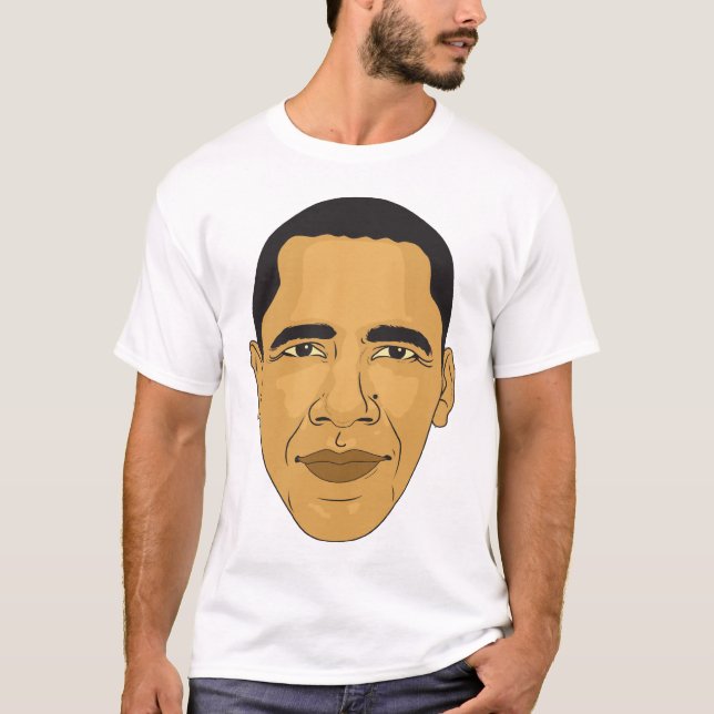 Camiseta del ilustracion de la cara de Barack (Anverso)