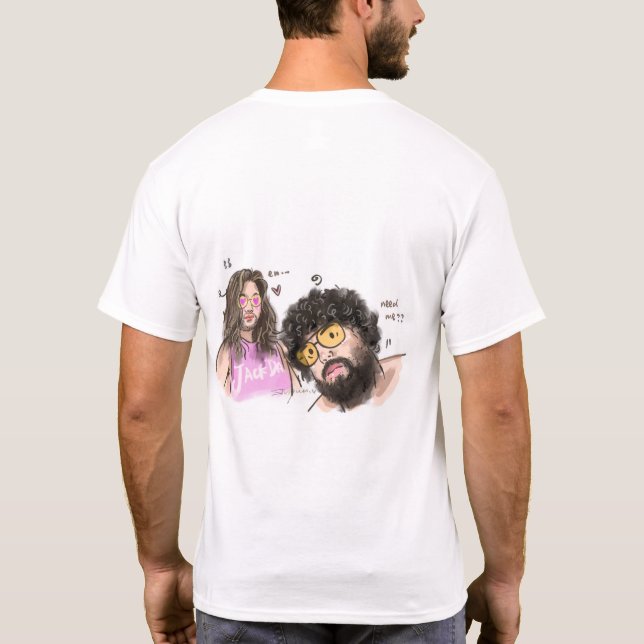 Camiseta del Ilustracion de la pareja del orgullo  (Reverso)