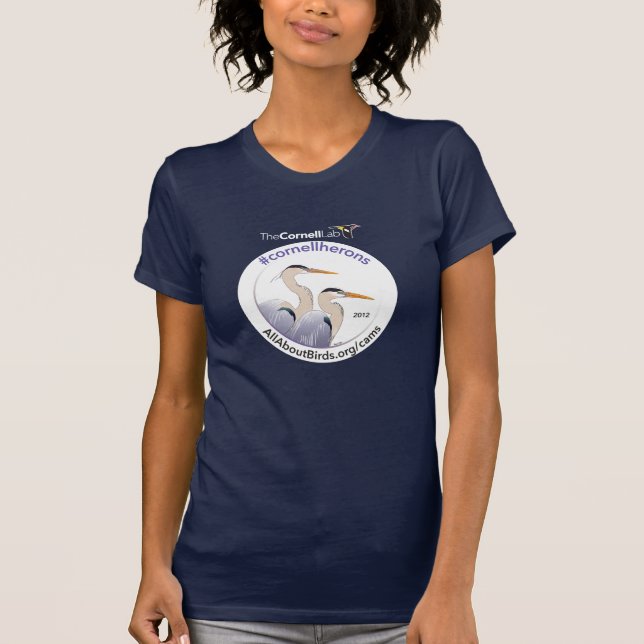Camiseta del ilustracion de las garzas de Cornell (Anverso)