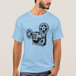 Camiseta del ilustracion del vintage del proyector