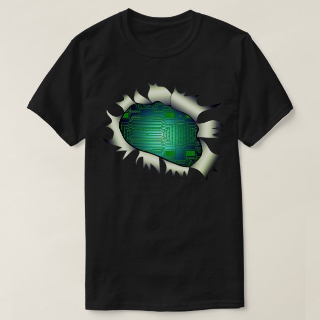 Camiseta del ingeniero de pecho de la placa de cir (Diseño del anverso)