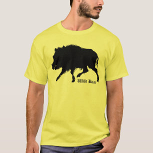 Camiseta del jabalí del grabado alemán antiguo