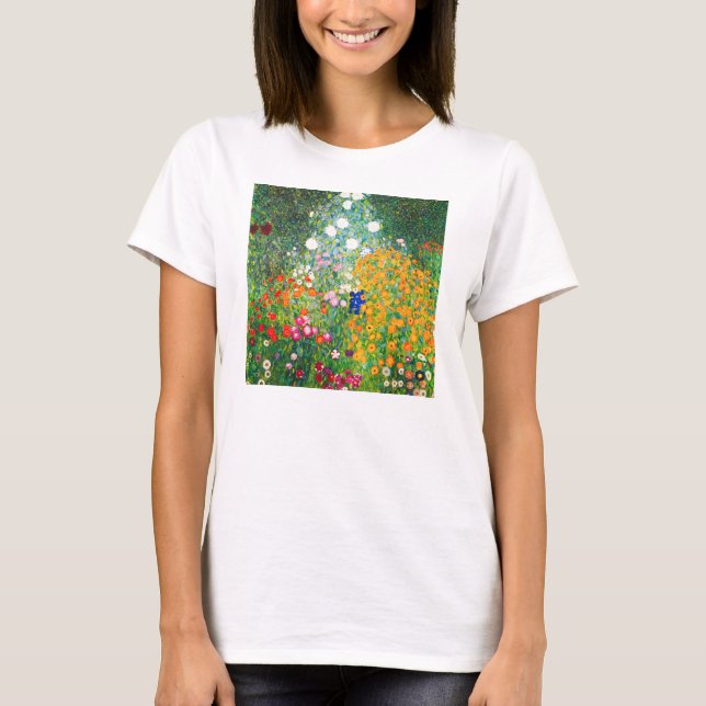 Camiseta del jardín de flores de Gustavo Klimt (Anverso)