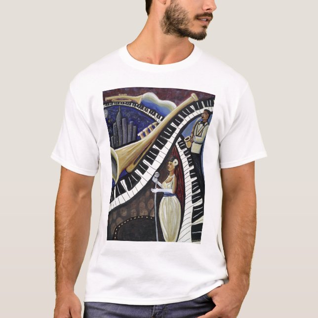 Camiseta del jazz del claro de luna (Anverso)