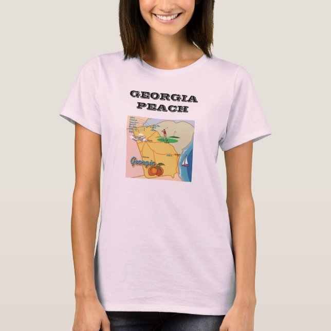 Camiseta del jersey de las mujeres del melocotón (Anverso)