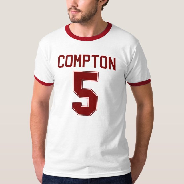 Camiseta del jersey del fútbol de Compton #5 (Anverso)
