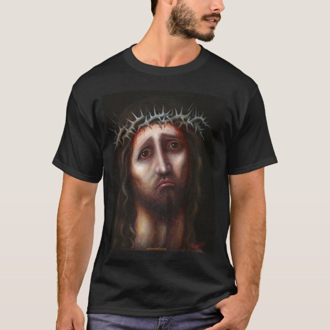 CAMISETA DEL JESUCRISTO (CRISTO TRISTE) - NEGRO (Anverso)