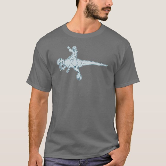 Camiseta del jinete del dinosaurio de Jesús (Anverso)