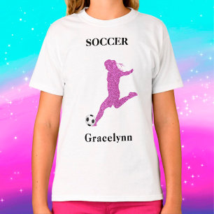 Camiseta del jugador de fútbol astuto chica