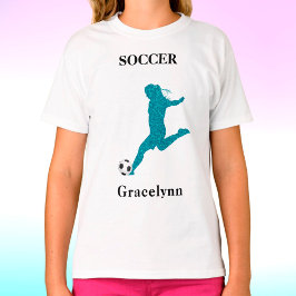 Camiseta del jugador de fútbol astuto chica