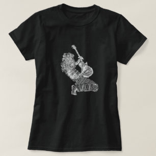 Camiseta del jugador de guitarra musical rock