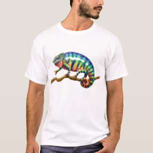 Camiseta del lagarto del camaleón de la pantera