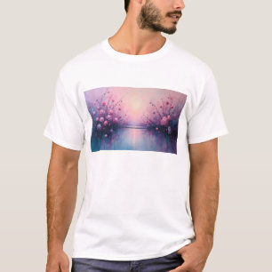 Camiseta del Lago Místico de Sakura Zen Floral S