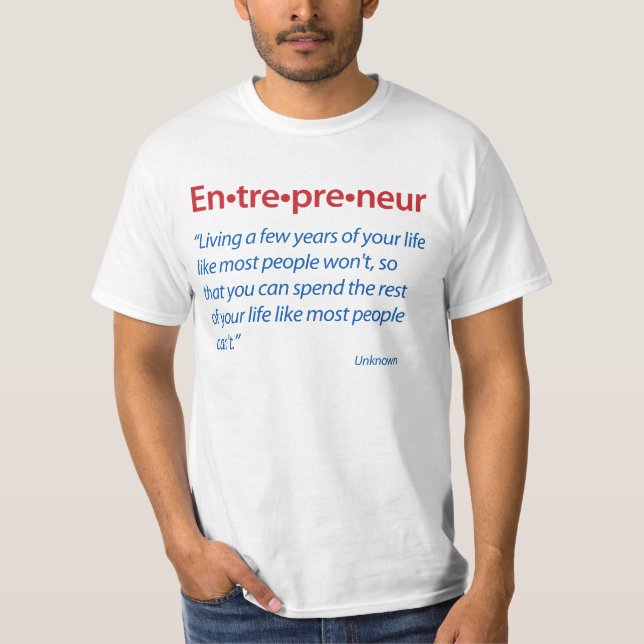 Camiseta del lema de la definición del empresario (Anverso)