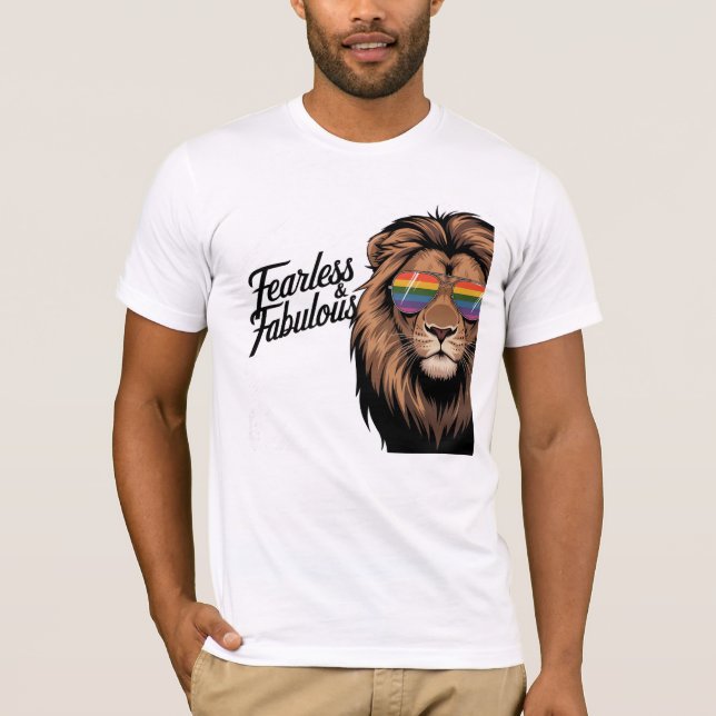 Camiseta del León del Orgullo Fausto y sin miedo (Anverso)